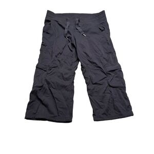 Lululemon Athletica Black Pinstripe Cargo Capri Pants Women's 36x19